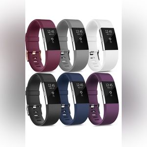 6 Pack Sport Bands Compatible with Fitbit Charge 2 Bands,for Women Men Small